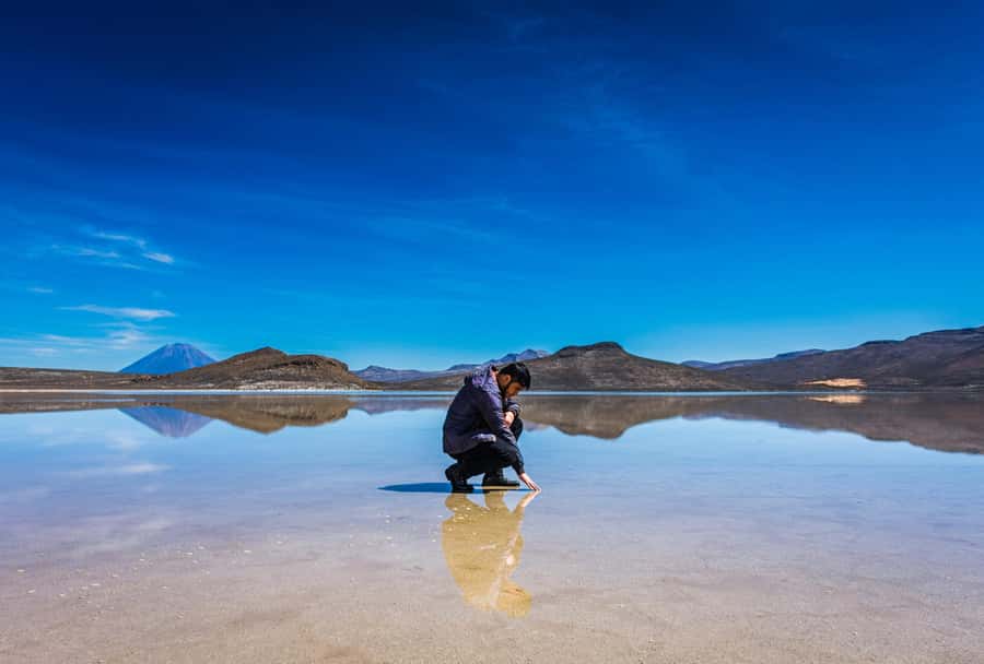 Tour to the Salinas Lagoon and National Reserve in Arequipa - Laguna de Salinas: reflections, free time, and the mirror effect